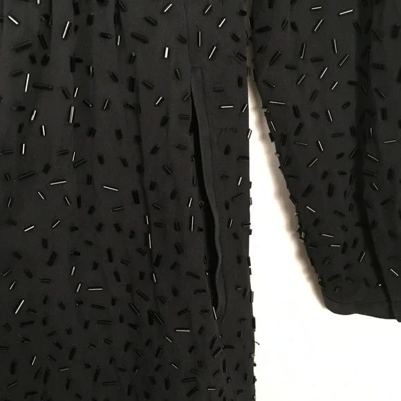 DVF Diane Von Furstenberg Shirley Beaded Dress Long Sleeve Drawstring Waist - Picture 8 of 10